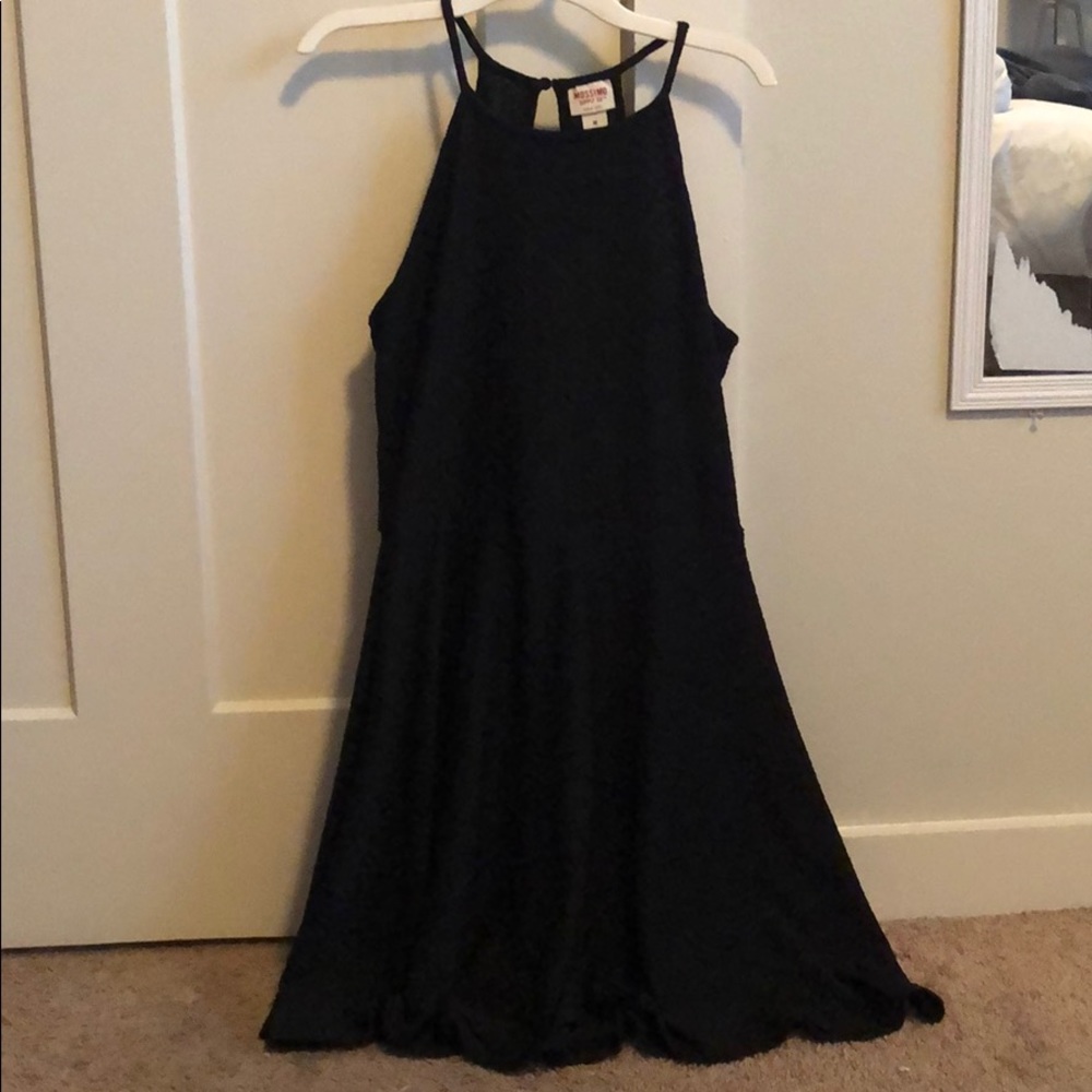 Mossimo black textured halter dress